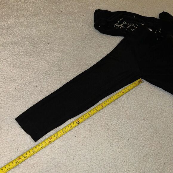 Chicos Travelers Solid Black Full Zip Jacket Giraffe Lining Size 1 (Medium) GUC - Picture 9 of 10